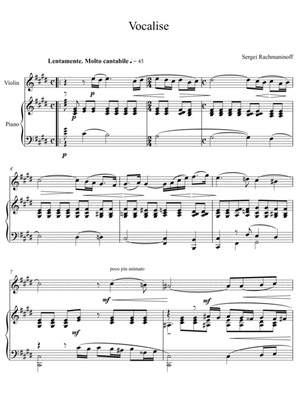 Book cover for Sergei Rachmaninoff - Vocalise (Violin Solo)