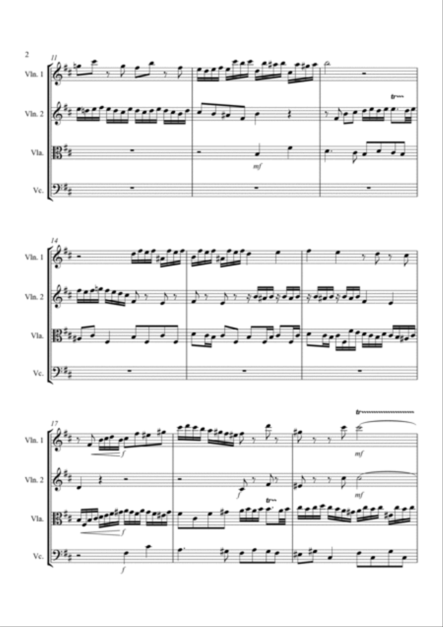 'Little' Fugue in G Minor - For String Quartet String Quartet scores gallery preview page 3