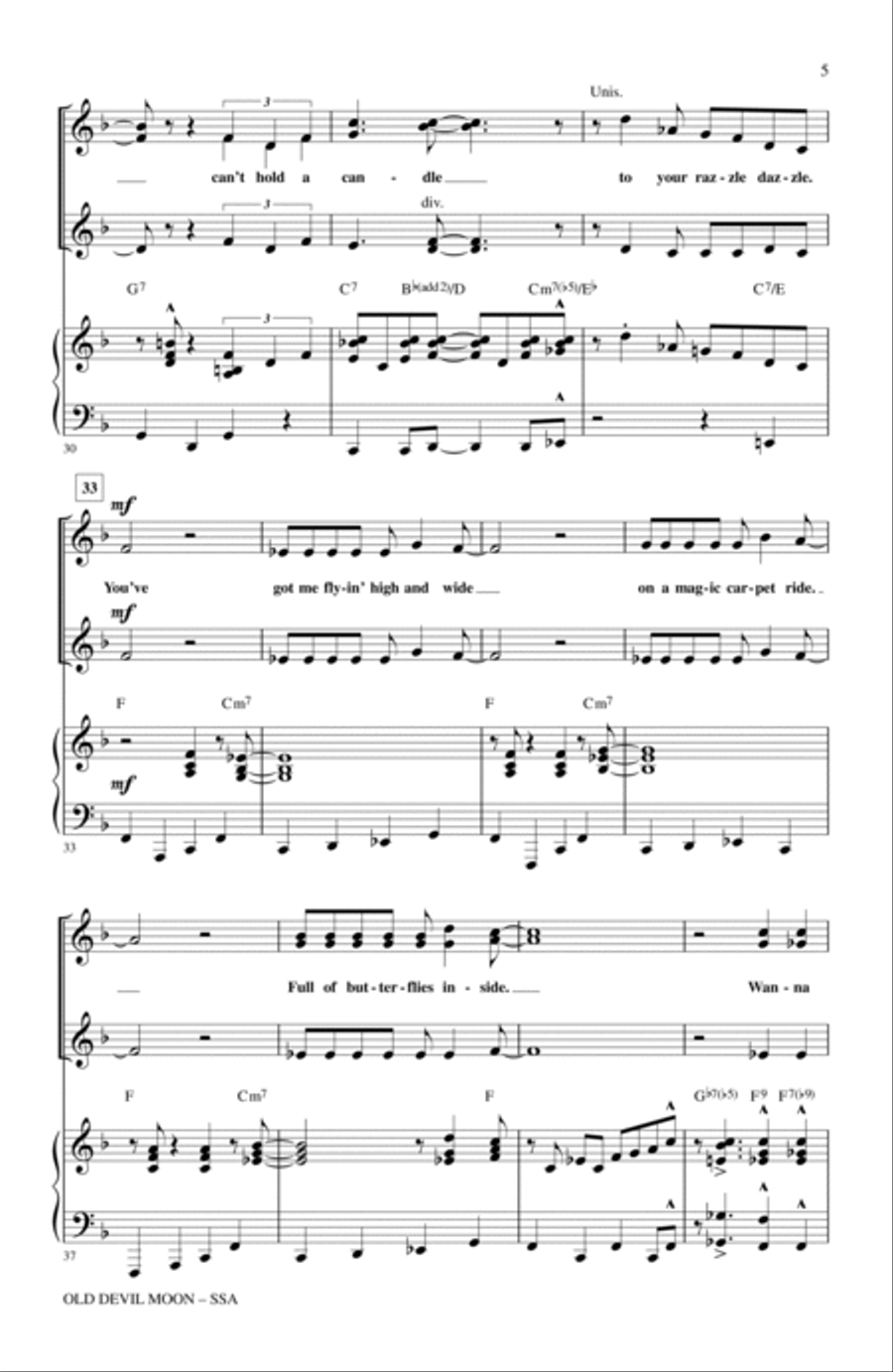 Old Devil Moon SSA scores gallery preview page 4