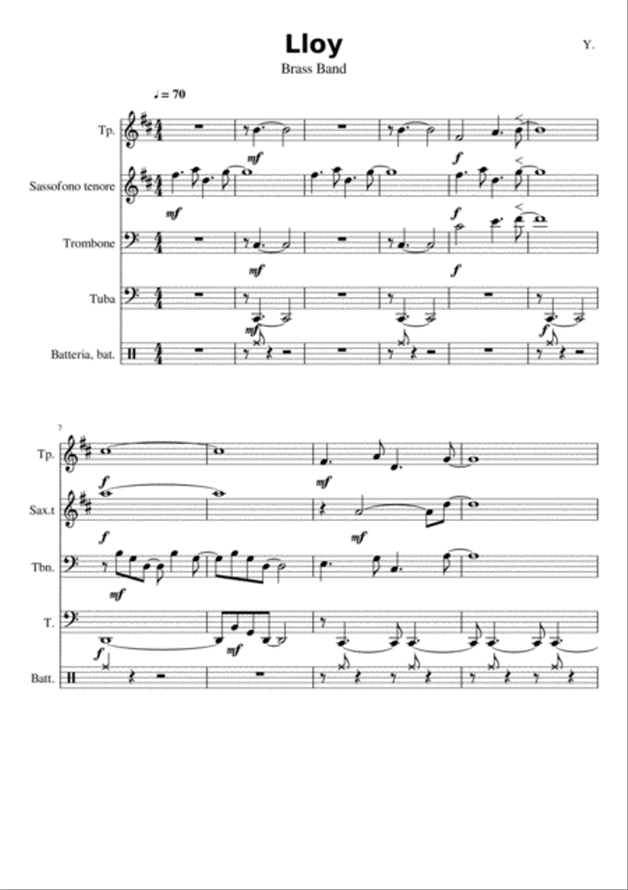 Lloy Lloy Brass Ensemble scores gallery preview page 1