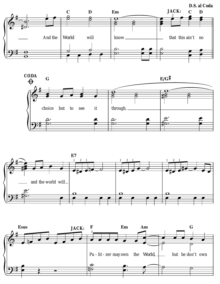 The World Will Know Easy Piano scores gallery preview page 5