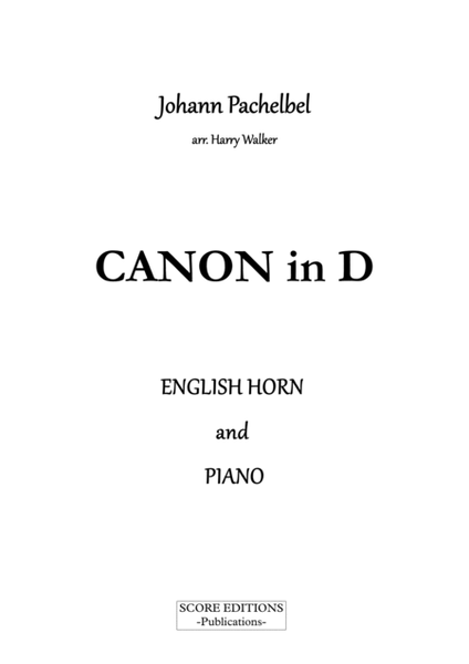Pachelbel: Canon in D (for English Horn and Piano) image number null