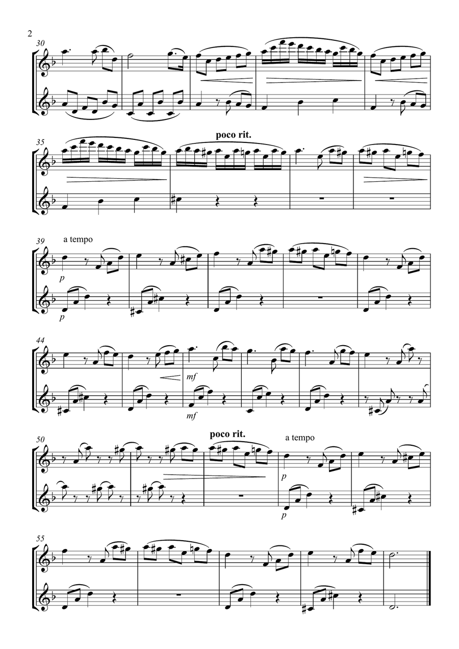 Fur Elise – Flute Duet Flute Duet scores gallery preview page 2