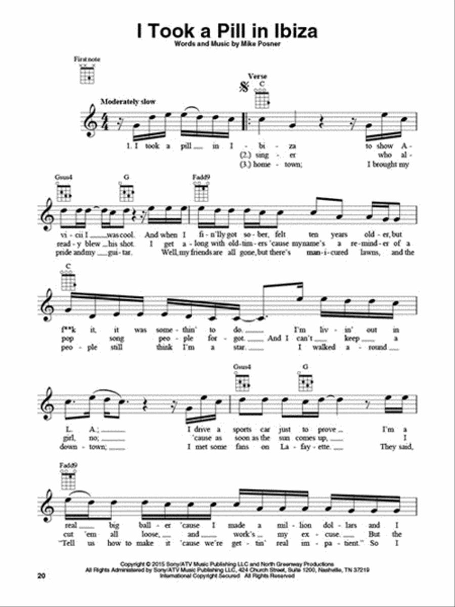 Top Hits of 2016 for Ukulele Ukulele scores gallery preview page 5