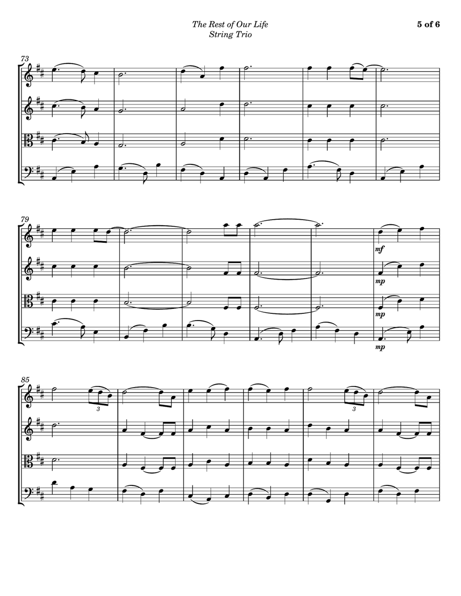 The Rest Of Our Life String Trio scores gallery preview page 5