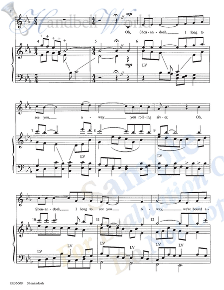 Shenandoah Handbell Choir scores gallery preview page 2