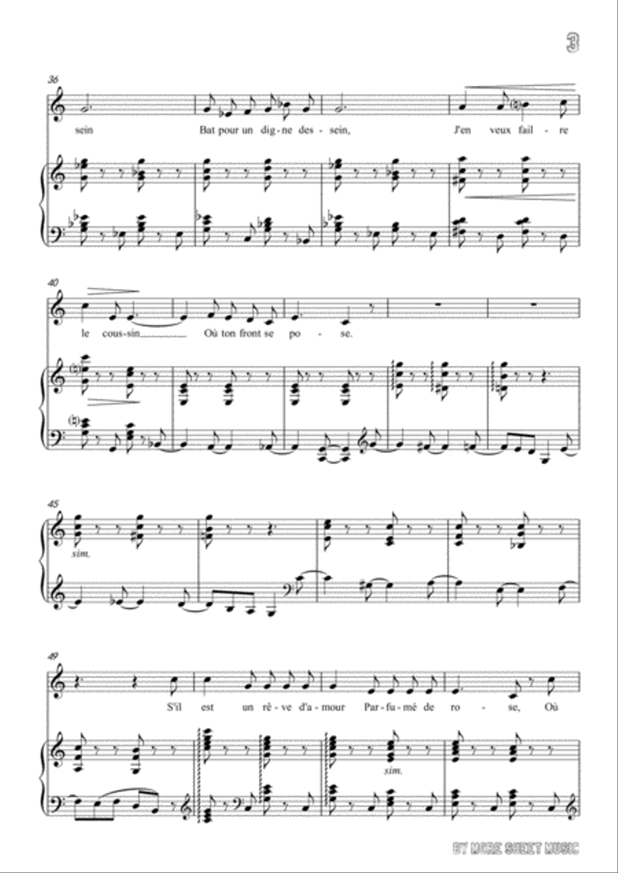 Franck-S'il est un charmant gazon in C Major,for voice and piano Voice Solo scores gallery preview page 5
