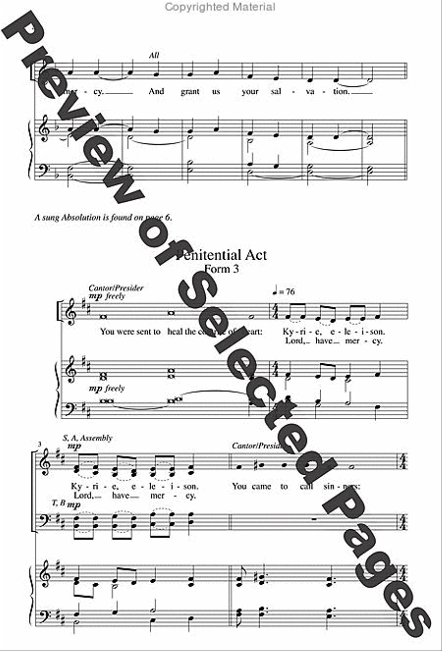 Mass for a Servant Church - Choral / Accompaniment edition 4-Part scores gallery preview page 4