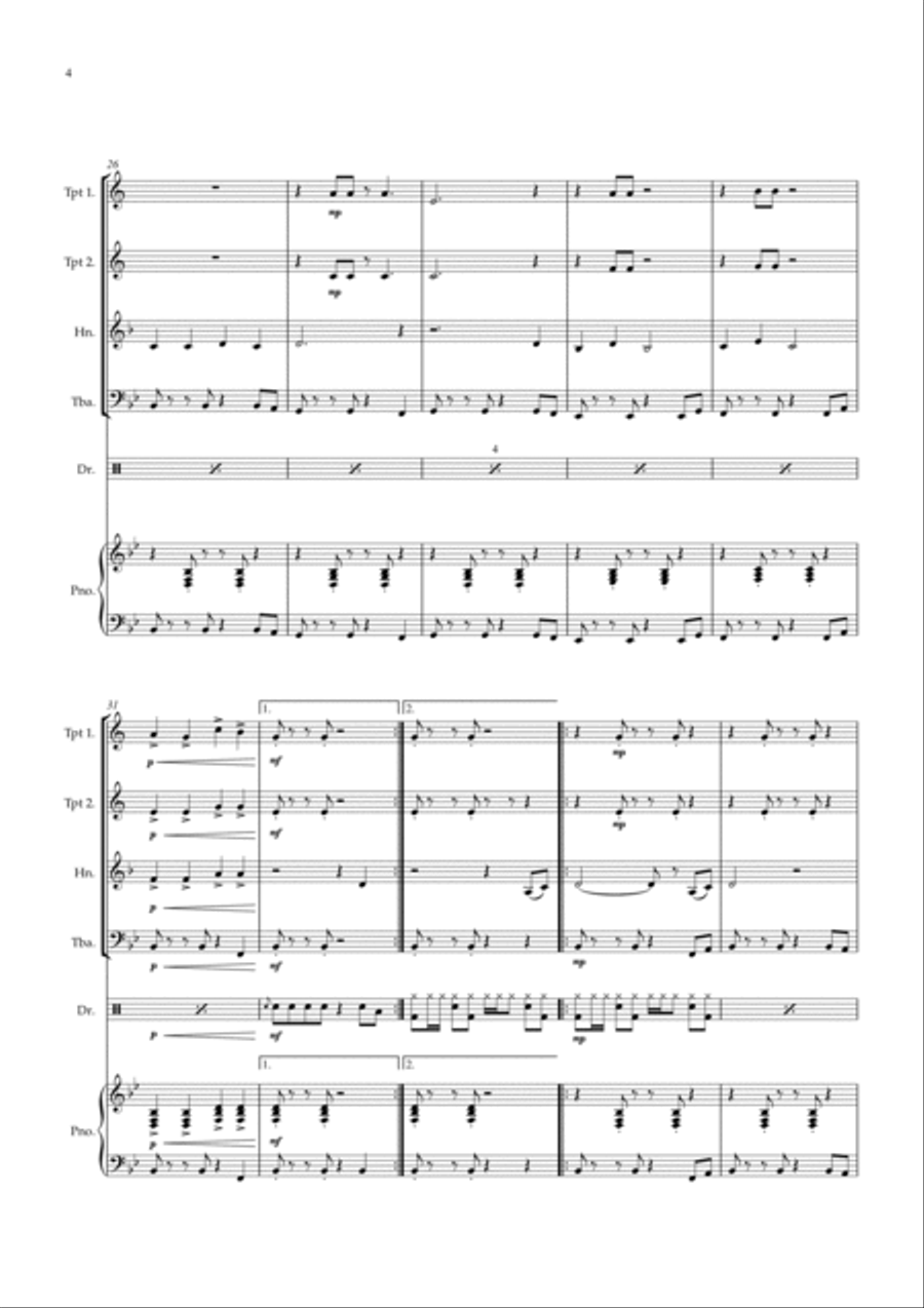 Stand By Me Brass Quartet scores gallery preview page 4