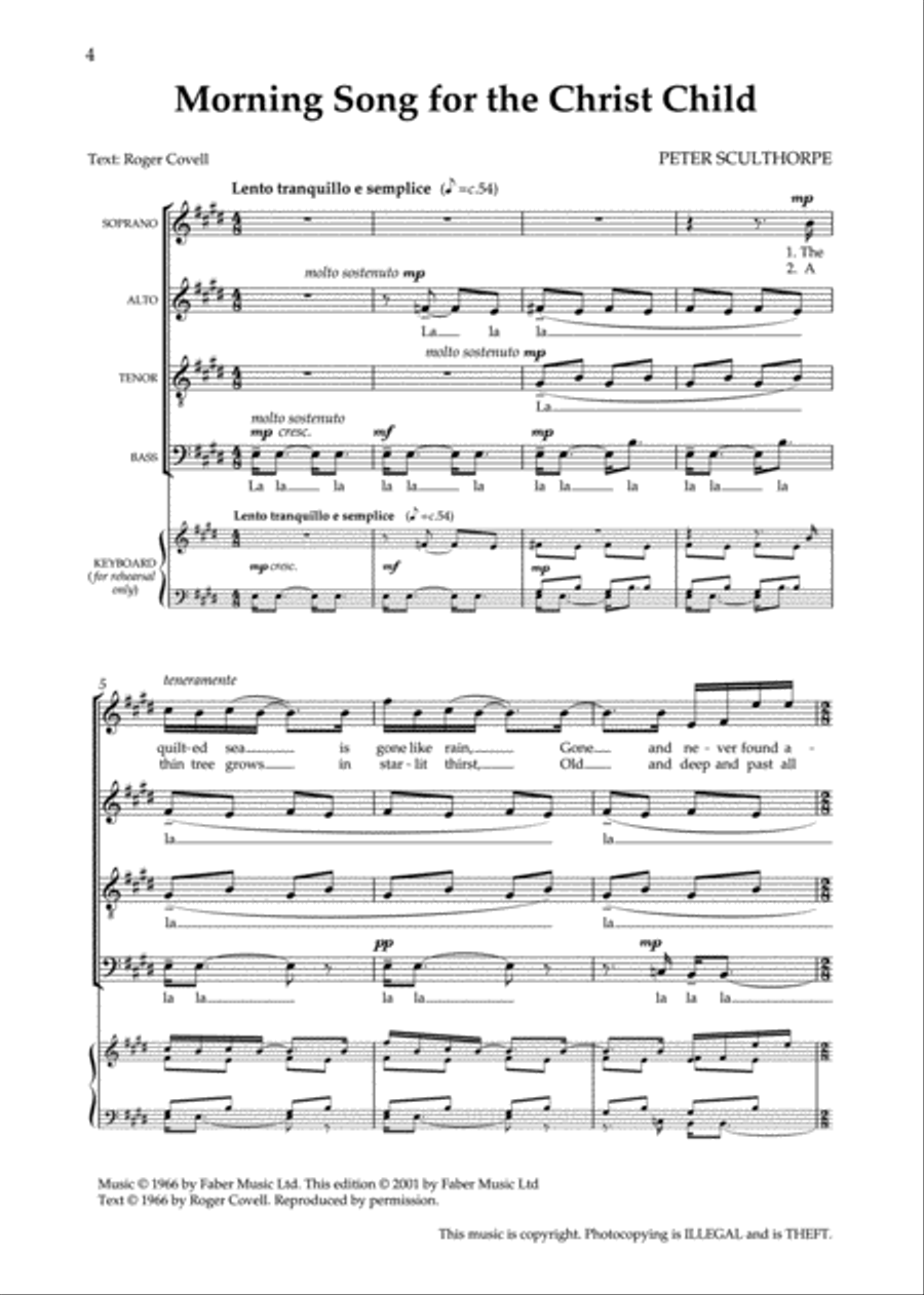 Morning Song for the Christ Child / The Birthday of Thy King 4-Part scores gallery preview page 6