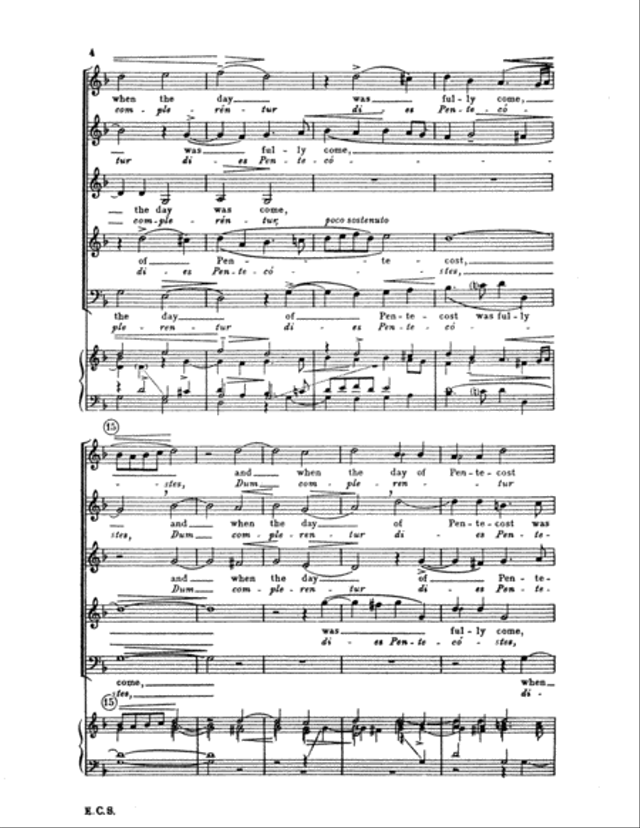 When the Day of Pentecost was Fully Come (Dum Complerentur Dies Pentecostes) 4-Part scores gallery preview page 4