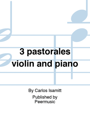 Book cover for 3 pastorales violin and piano