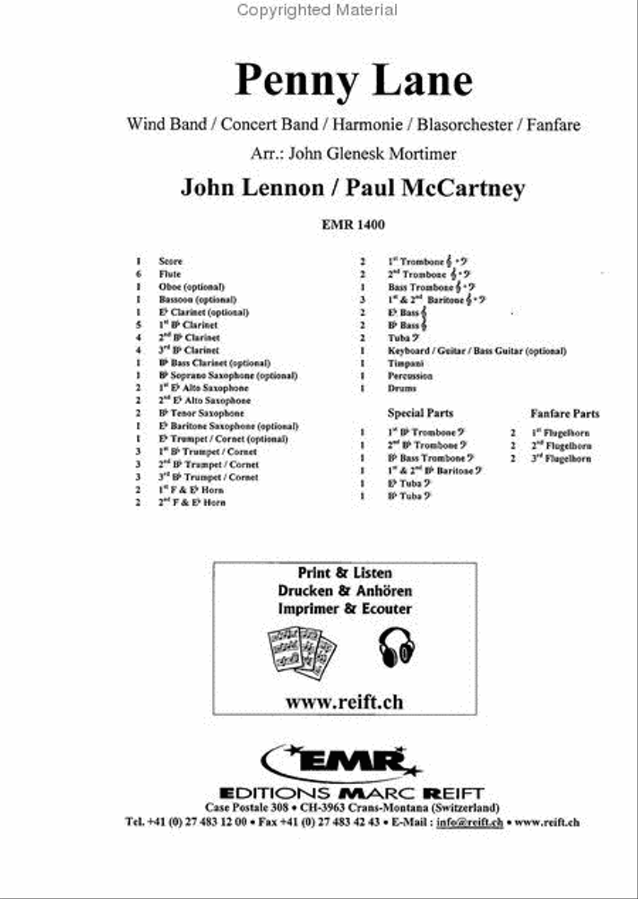 Penny Lane Penny Lane Concert Band scores gallery preview page 2