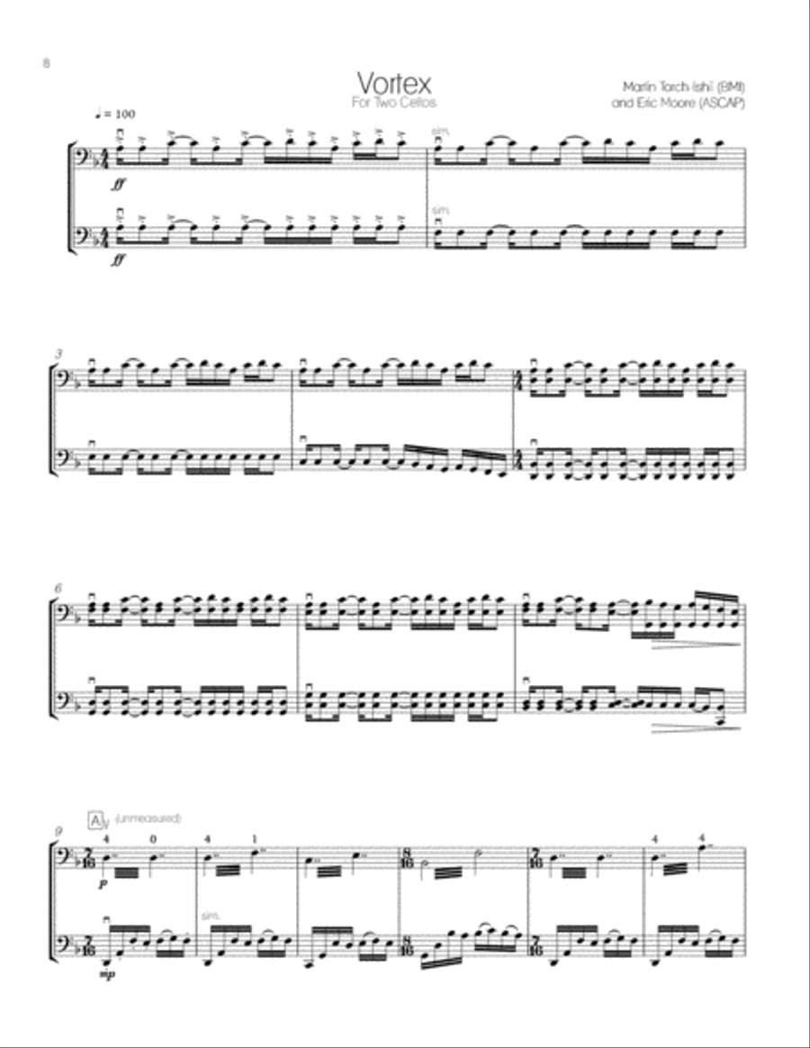 Vortex for Two Cellos String Duet scores gallery preview page 2