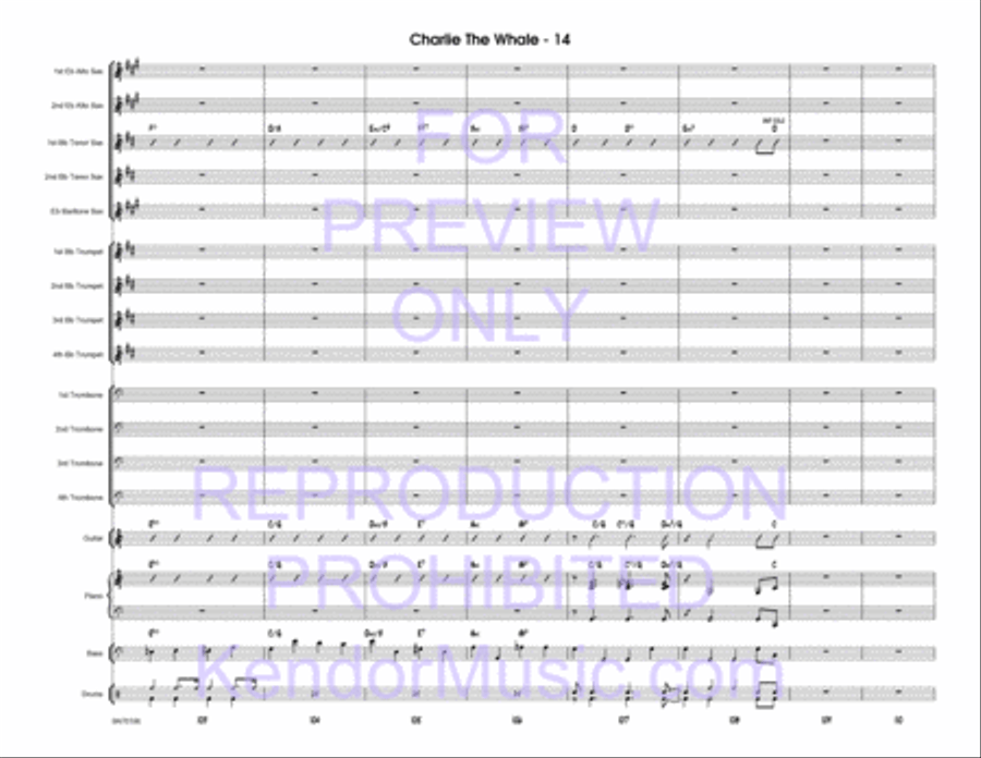 Charlie The Whale (Full Score) Jazz Ensemble scores gallery preview page 15