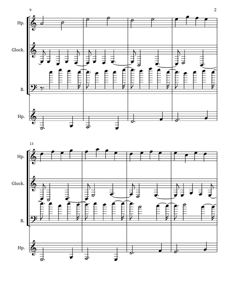 Z 232 for Harps, Glockenspiel, & Upright Bass Double Bass scores gallery preview page 2