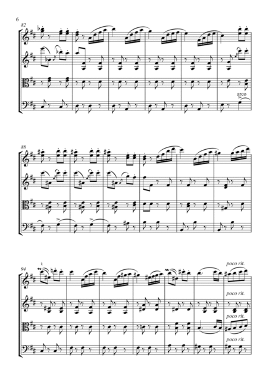 Die Fledermaus Overture Die Fledermaus Overture String Quartet scores gallery preview page 6