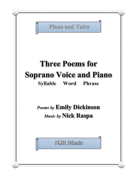 Three Poems for Soprano Voice & Piano