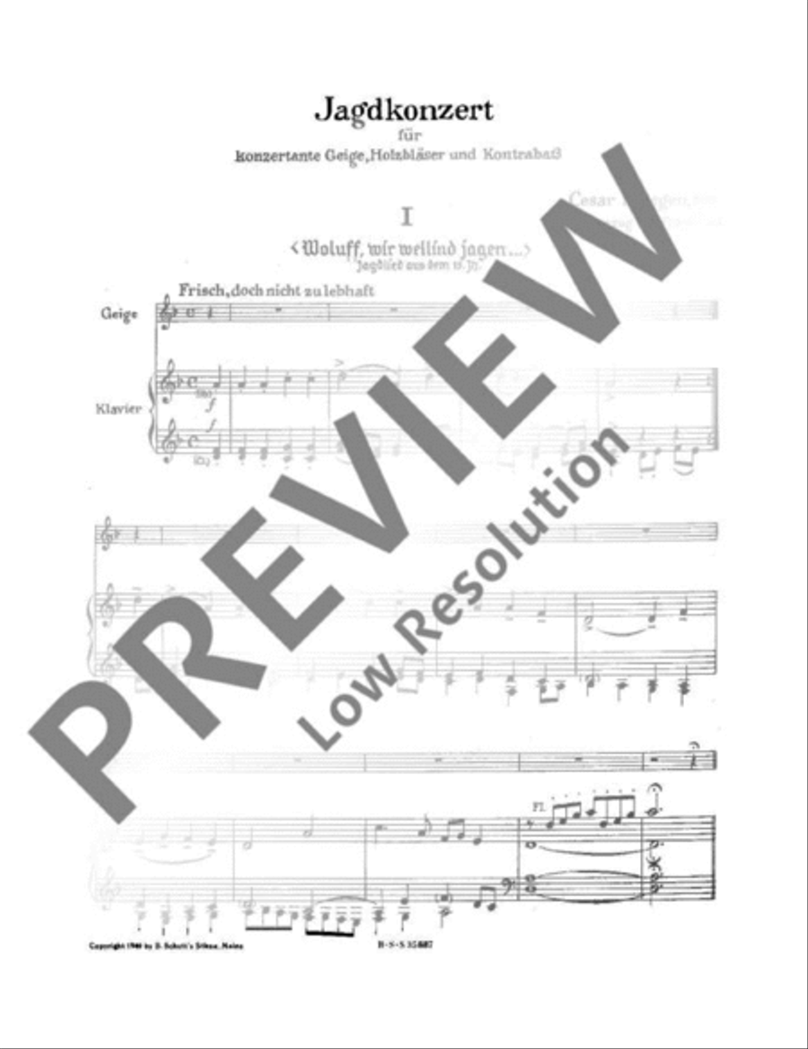 Jagdkonzert Double Bass scores gallery preview page 4