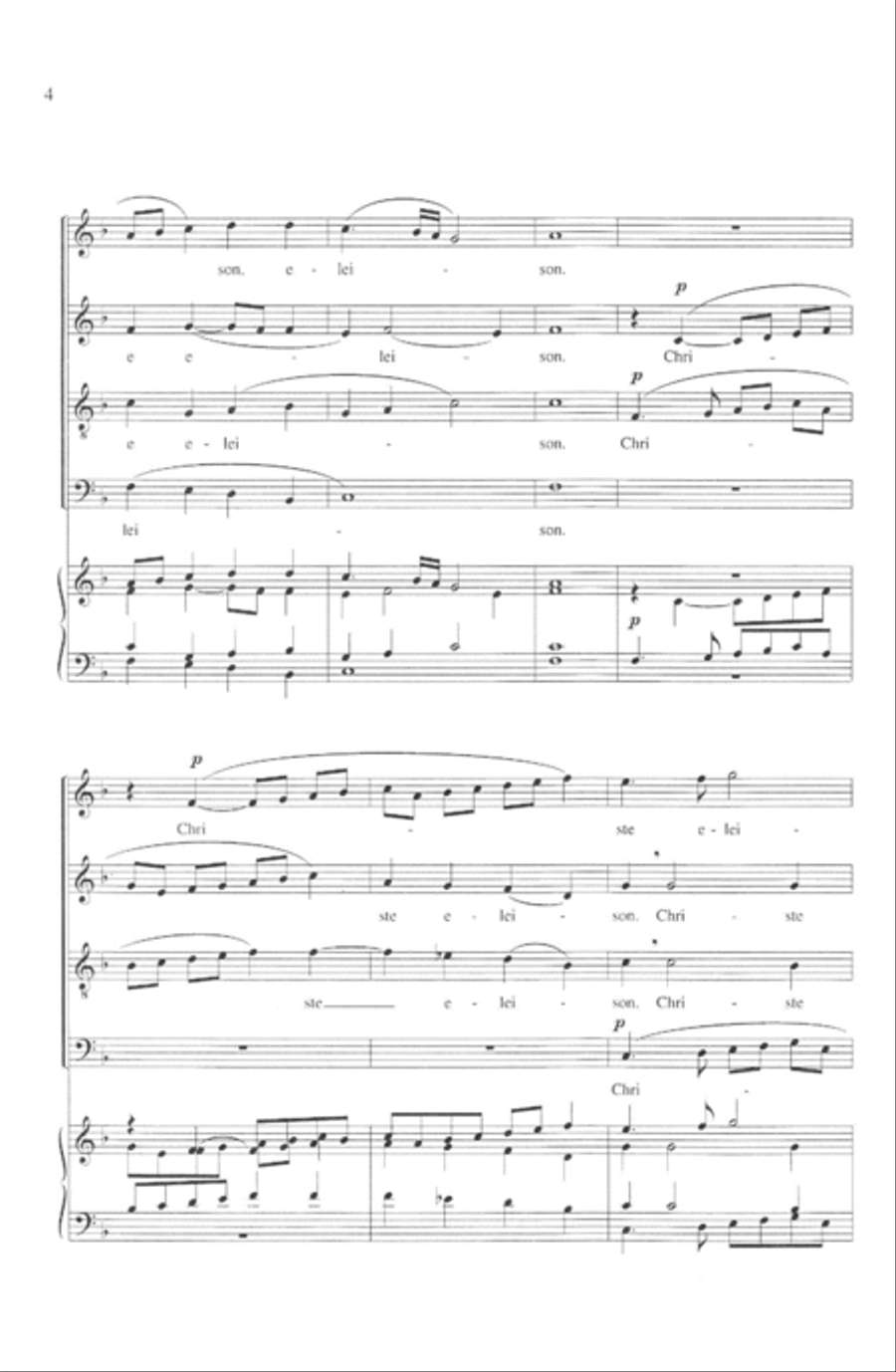 Kyrie from Missa Brevis 4-Part scores gallery preview page 3