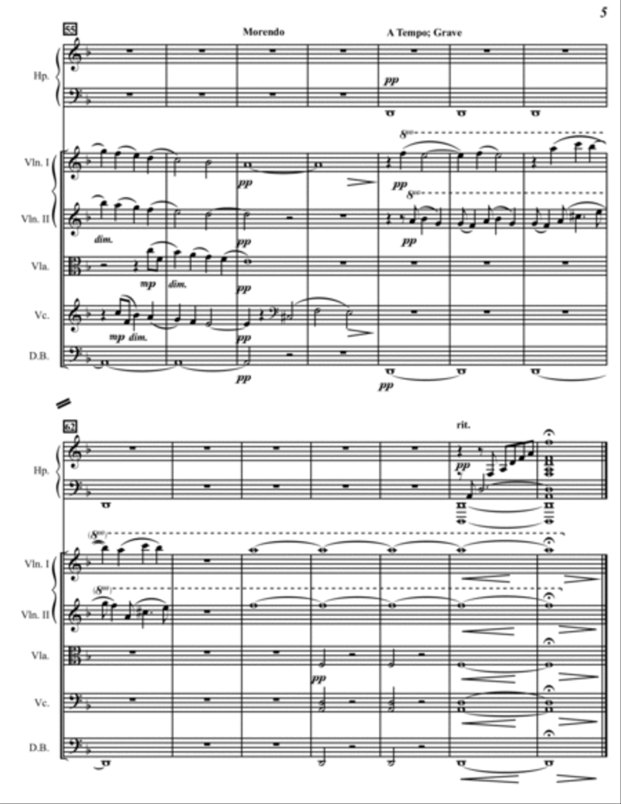 Come, Darkness for Strings and Harp String Orchestra scores gallery preview page 6