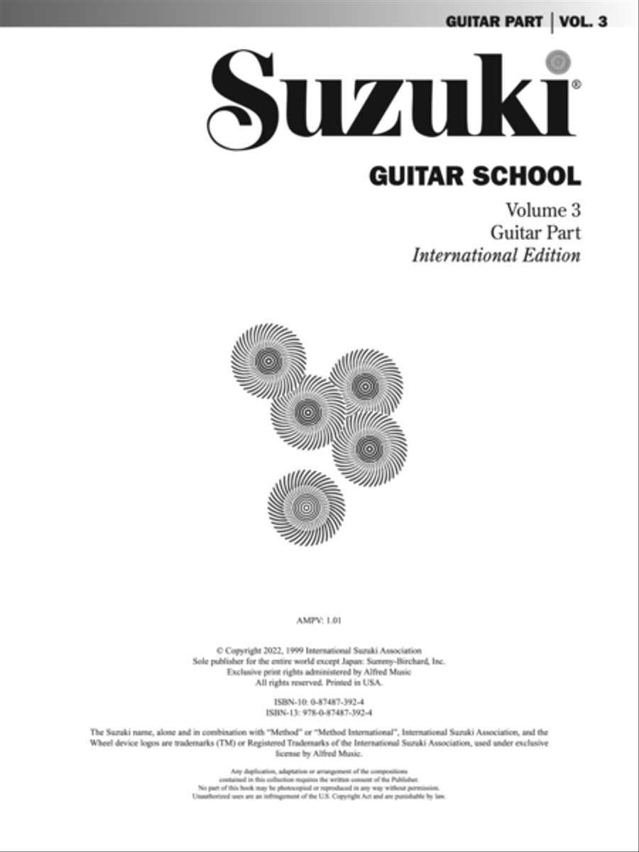 Suzuki Guitar School, Volume 3