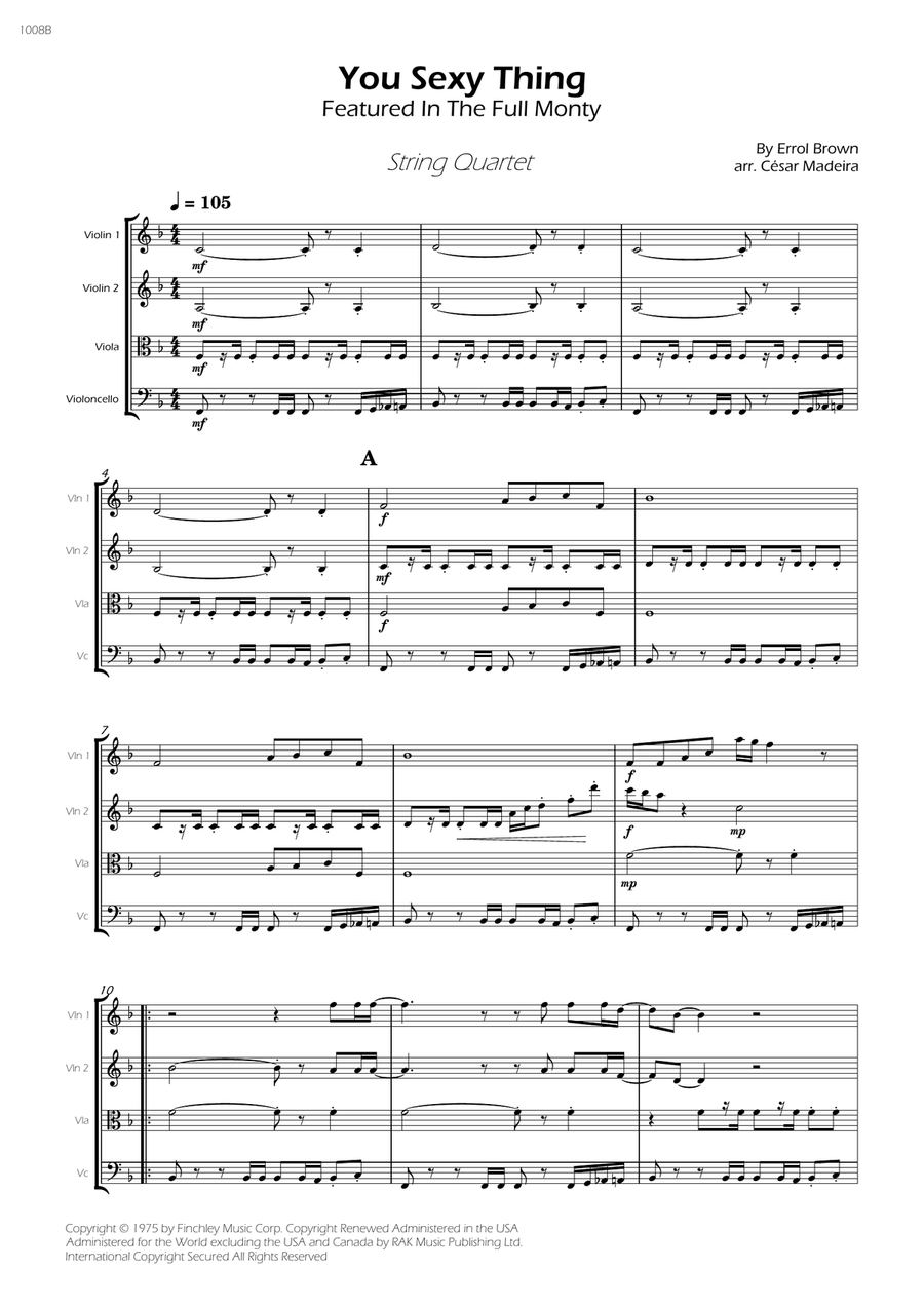 You Sexy Thing You Sexy Thing String Quartet scores gallery preview page 3