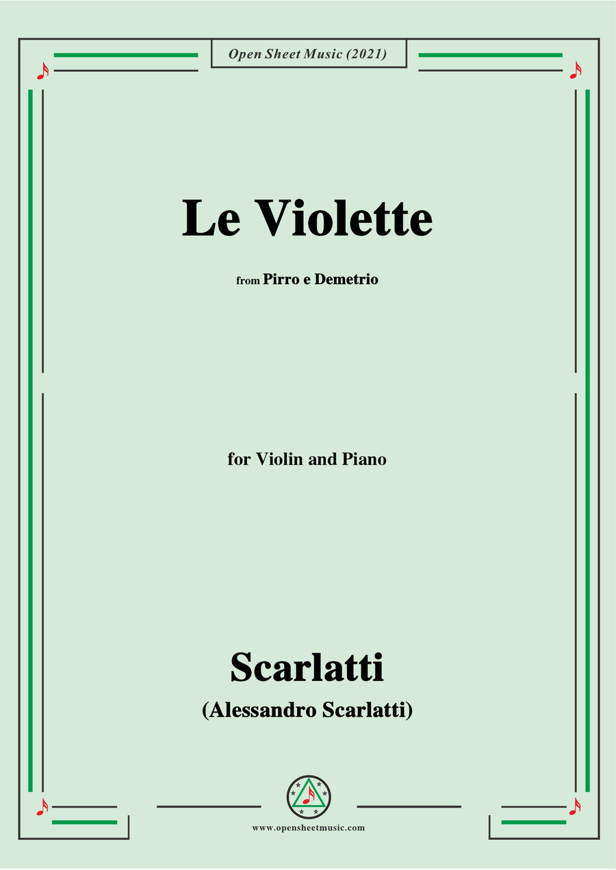 Scarlatti-Le Violette,from Pirro e Demetrio,for Violin and Piano