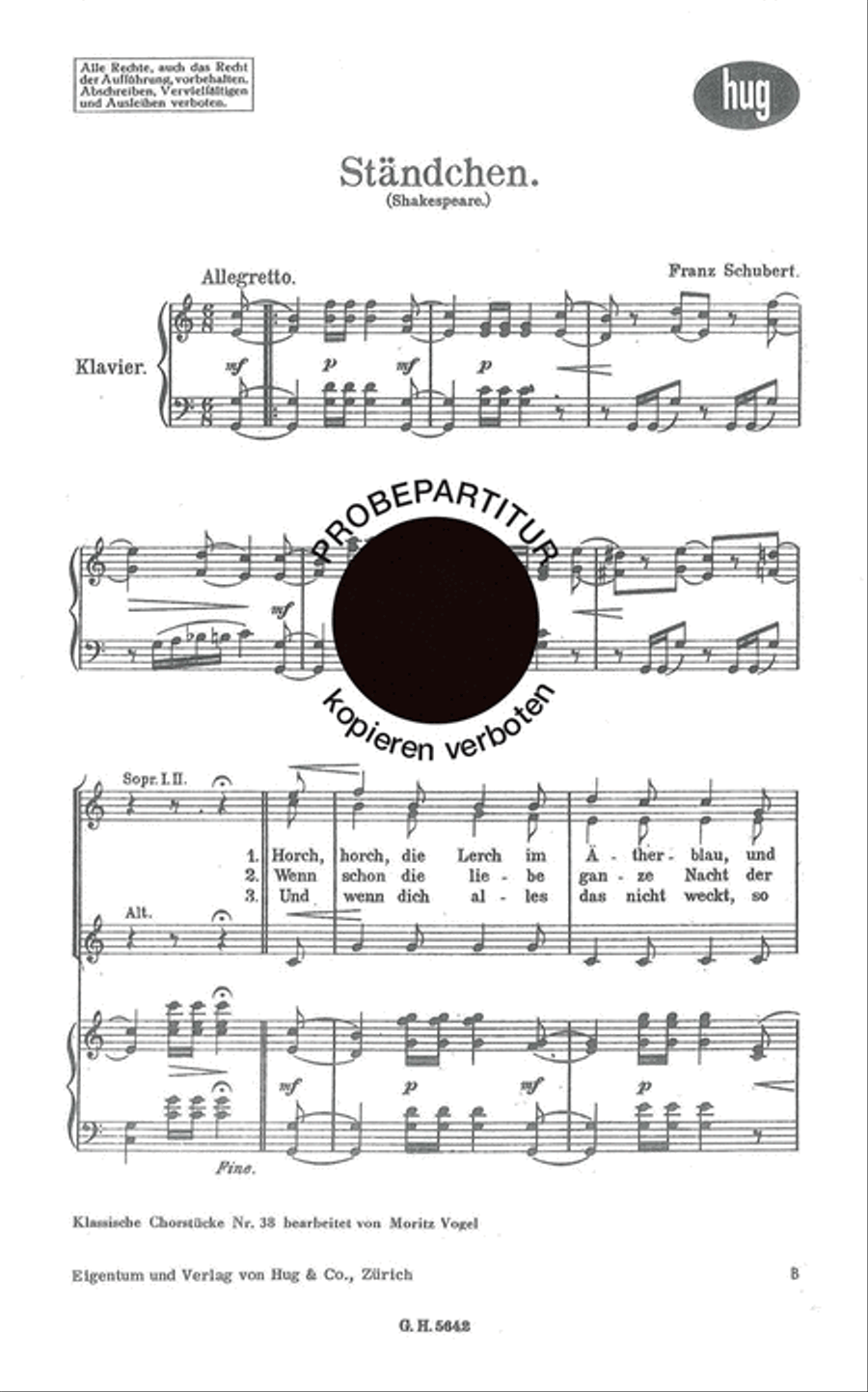 Standchen Women's Choir scores gallery preview page 1