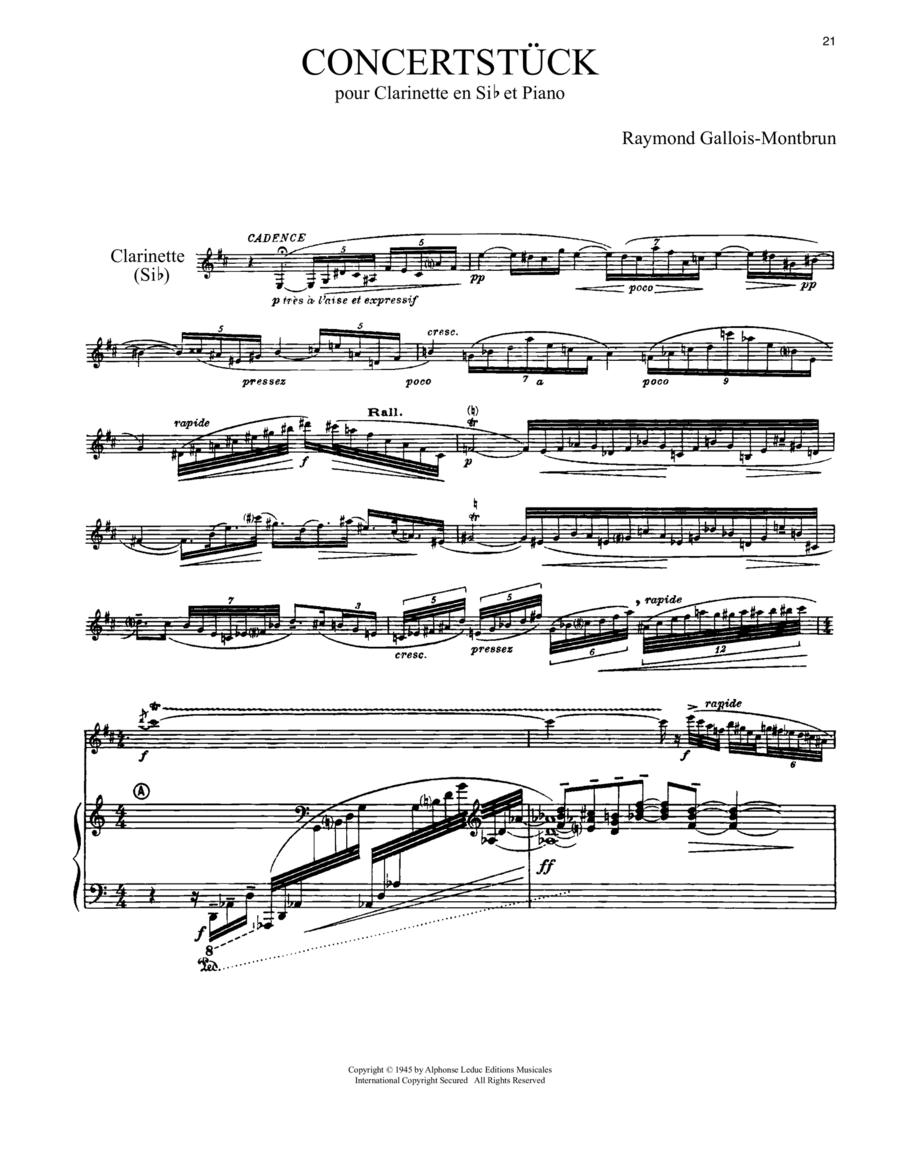 Concertstuck Clarinet Solo scores gallery preview page 1