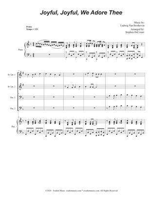 Book cover for Joyful, Joyful, We Adore Thee (Brass Quartet and Piano - Alternate Version)