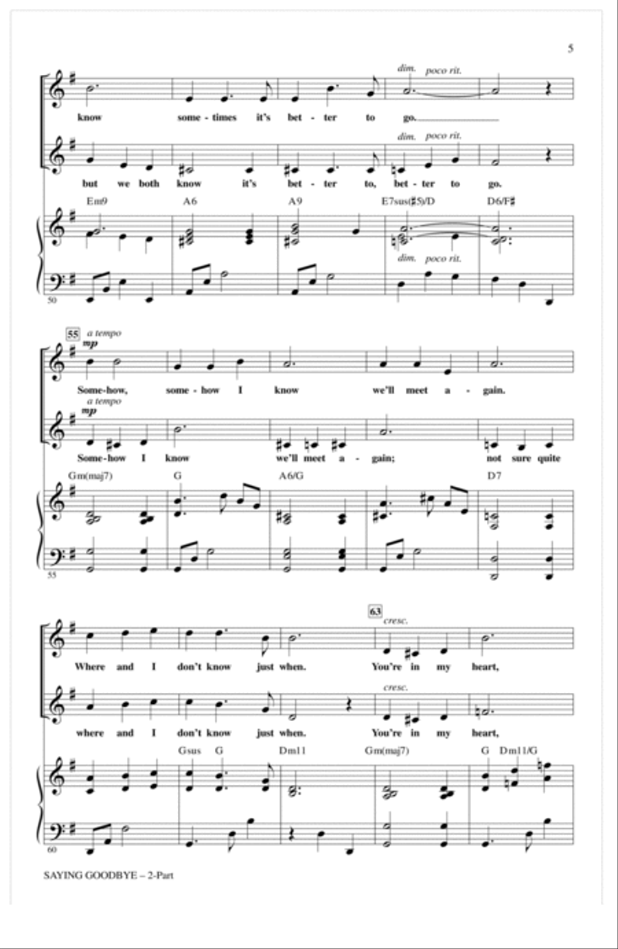 Saying Goodbye (from The Muppets Take Manhattan) (arr. Cristi Cary Miller) 2-Part scores gallery preview page 4