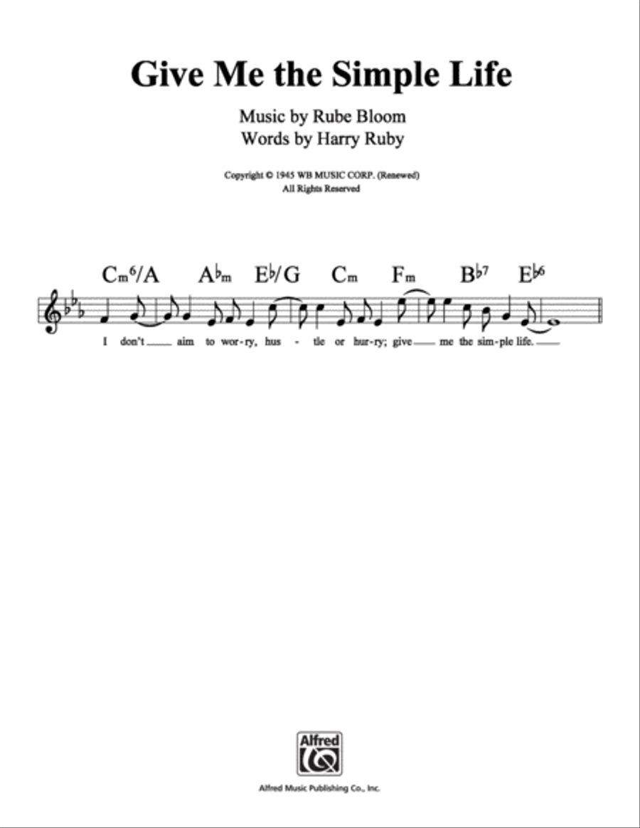 Give Me the Simple Life Give Me the Simple Life School and Community scores gallery preview page 1