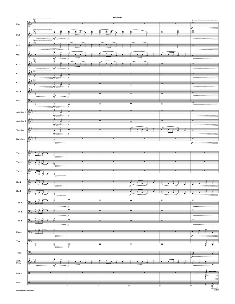 Pomp and Circumstance Concert Band scores gallery preview page 4