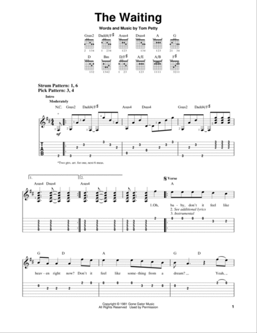 The Waiting The Waiting Acoustic Guitar scores gallery preview page 1