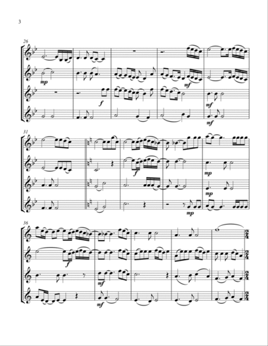 I'll Stand By You Clarinet Quartet scores gallery preview page 4