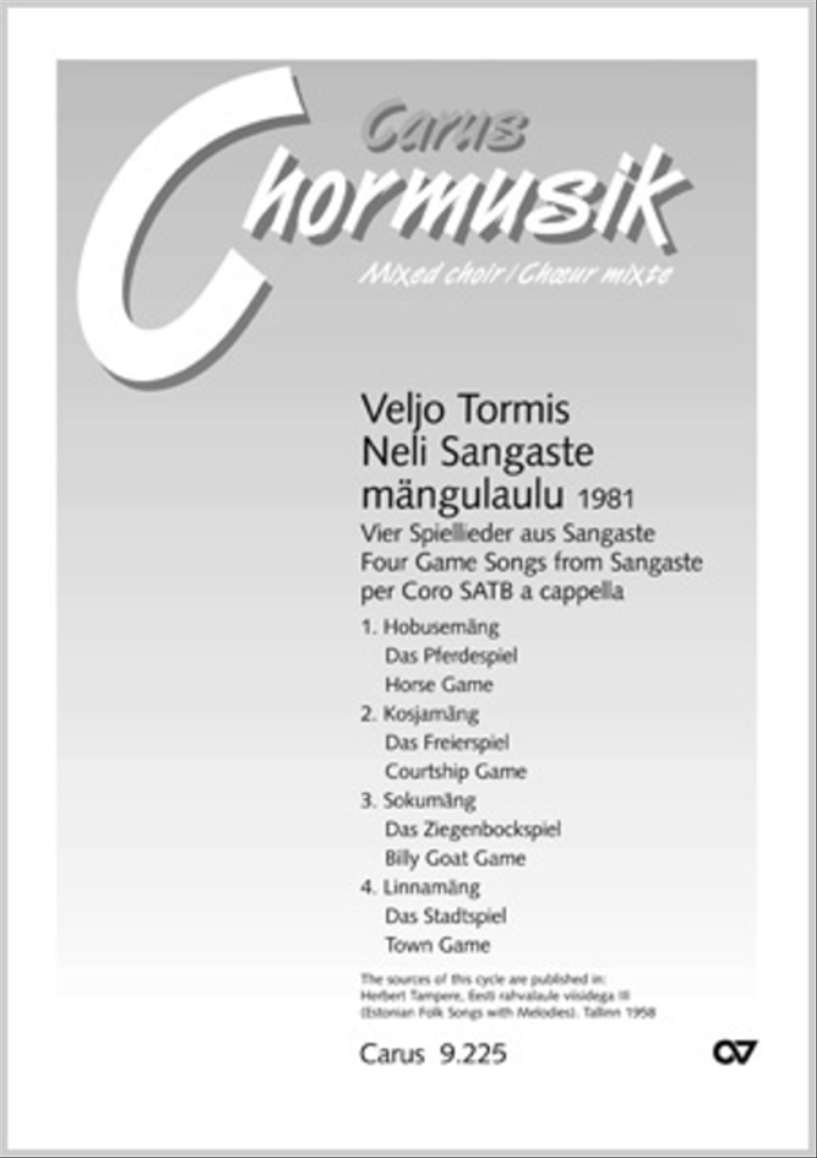 Tormis, Vier Spiellieder von Sangaste Choir scores gallery preview page 1