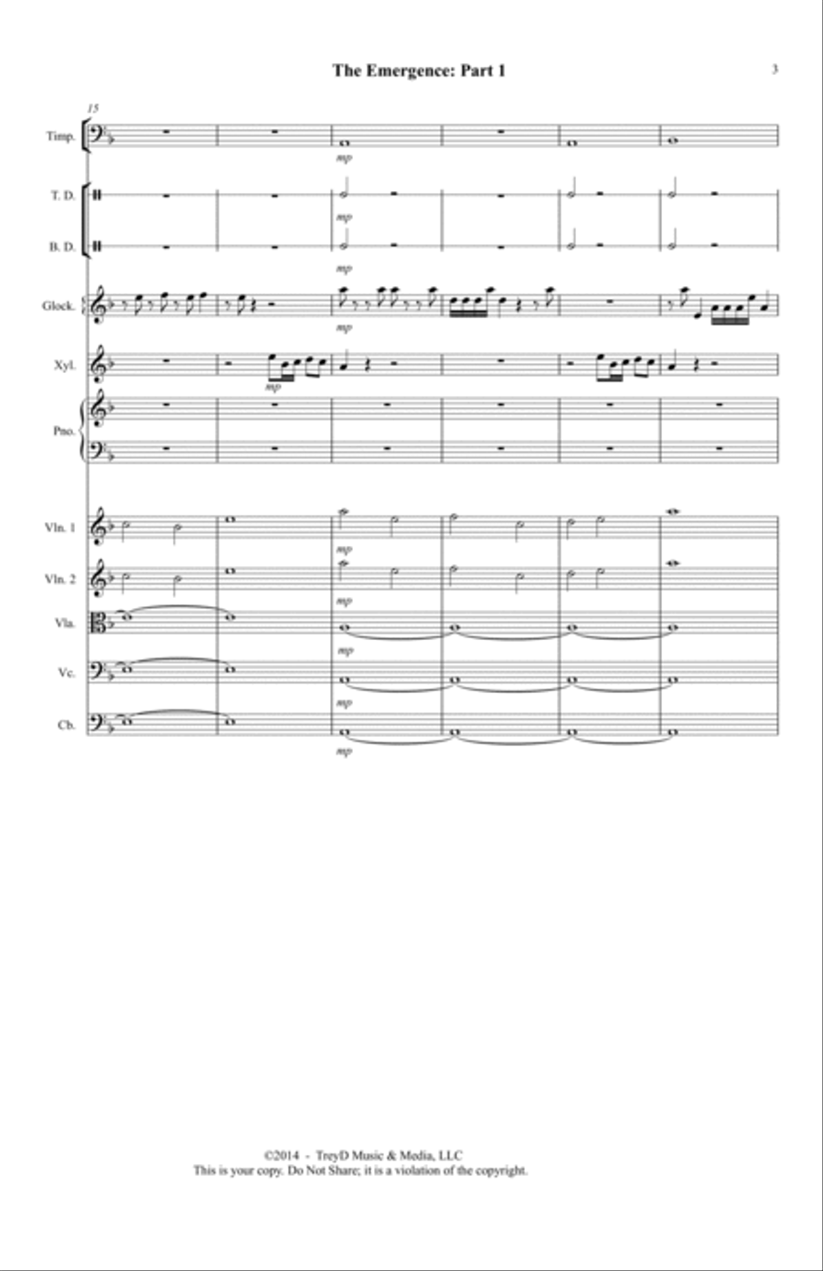 The Emergence, Part 1 Chamber Orchestra scores gallery preview page 3