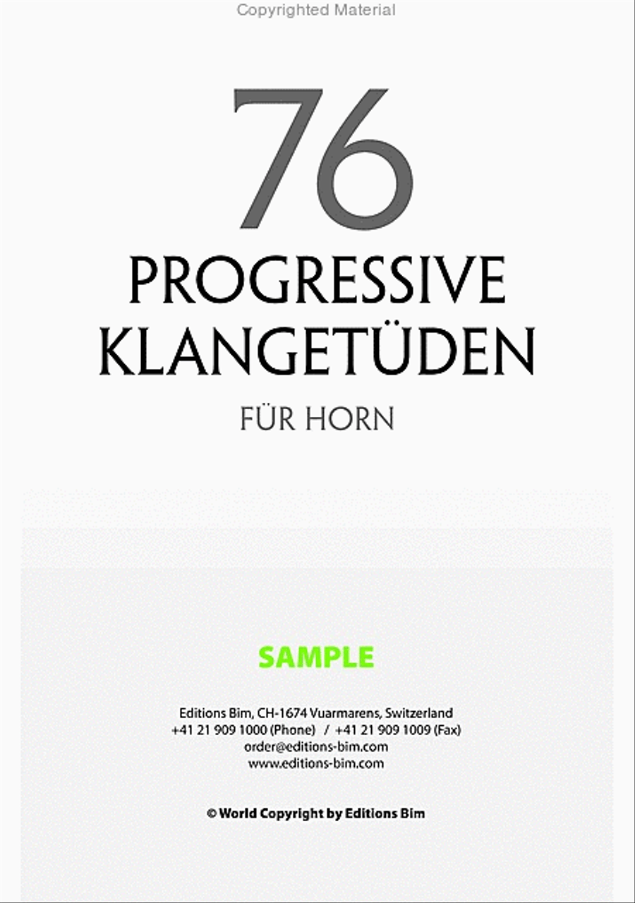 76 Progressive Klangetüden für Horn