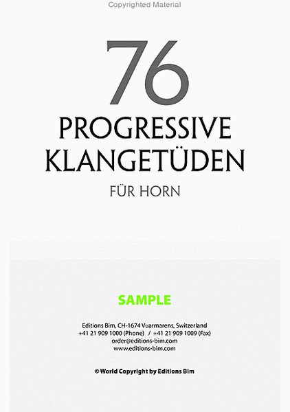 76 Progressive Klangetüden für Horn