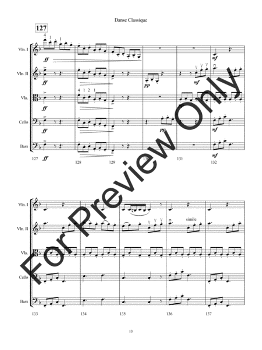 Danse Classique Danse Classique String Orchestra scores gallery preview page 16