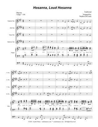 Hosanna, Loud Hosanna (Saxophone Quartet - Organ accompaniment)