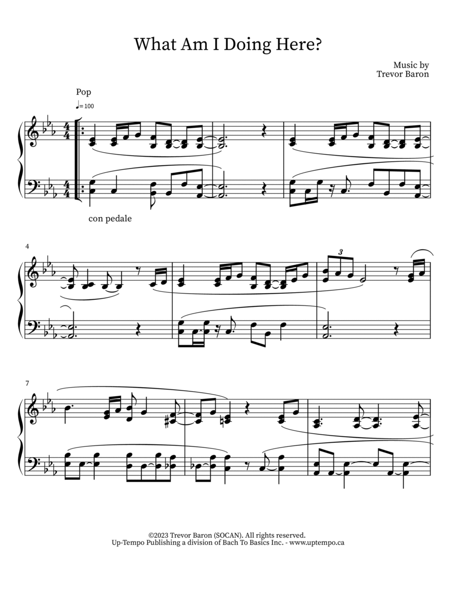 What Am I Doing Here? Piano Solo - Digital Sheet Music