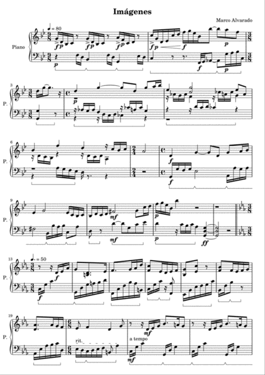 Imágenes Imágenes Piano Solo scores gallery preview page 1