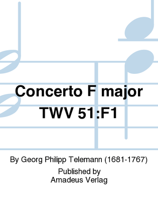 Book cover for Concerto F major TWV 51:F1