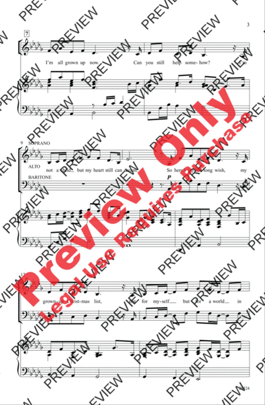 Grown-Up Christmas List Grown-Up Christmas List 3-Part scores gallery preview page 3
