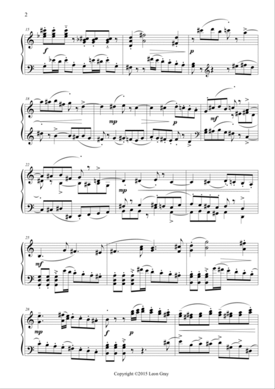 Piano Sonata 1_1 Allegro Molto © 2015 Leon Gray Piano Solo scores gallery preview page 3