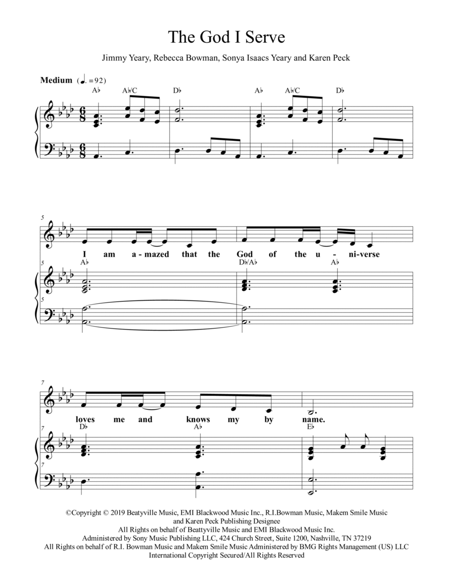 The God I Serve Soprano Voice scores gallery preview page 1