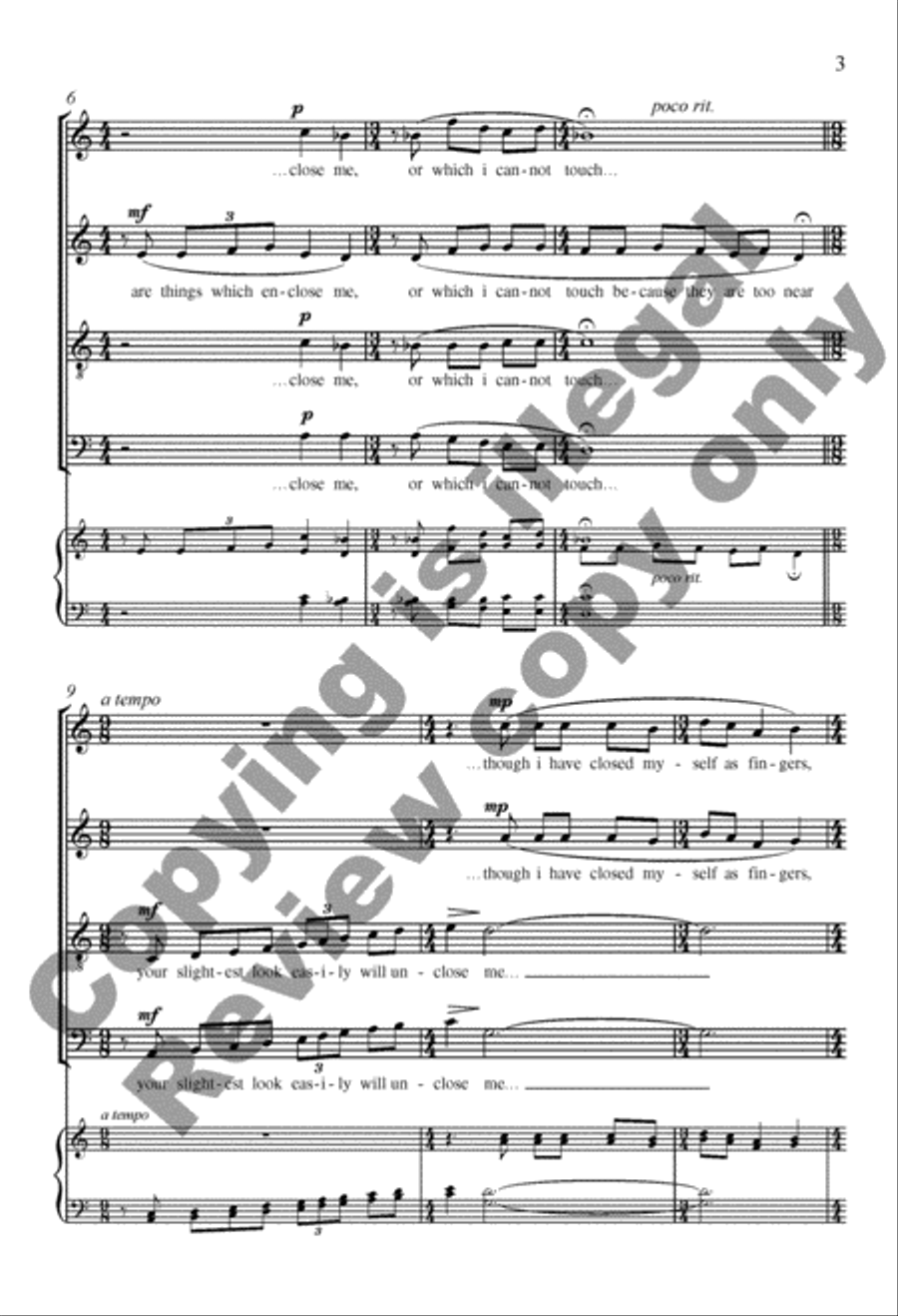 Sometimes I Feel Alive: 3. somewhere I have never travelled Divisi scores gallery preview page 3