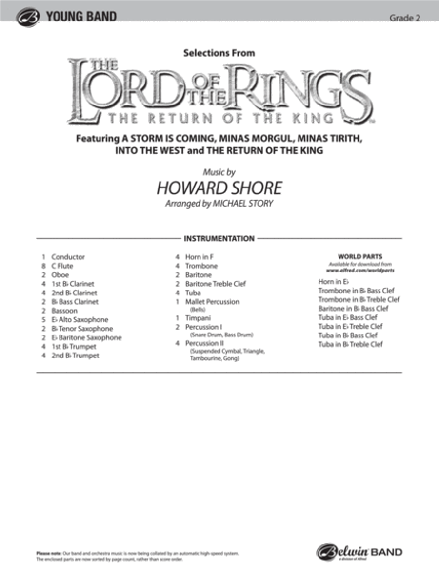 The Lord of the Rings: The Return of the King, Selections from Concert Band scores gallery preview page 2